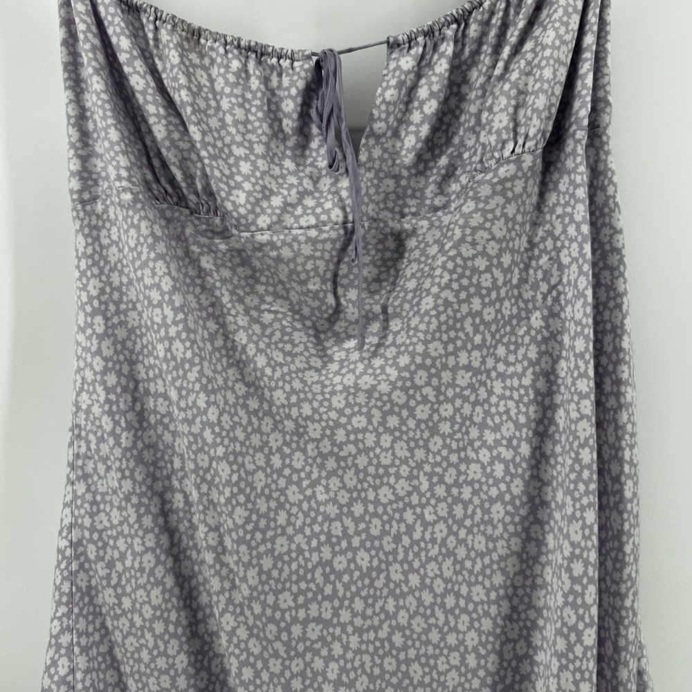 Victoria's Secret PINK Lavender Floral Babydoll Mini Dress Smocked Back Large - Picture 7 of 9